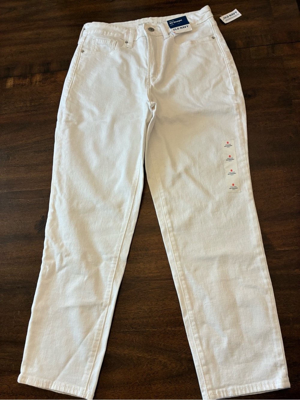 Old Navy OG Straight Jeans White Ankle Women’s 8 High-Rise Pants New NWT